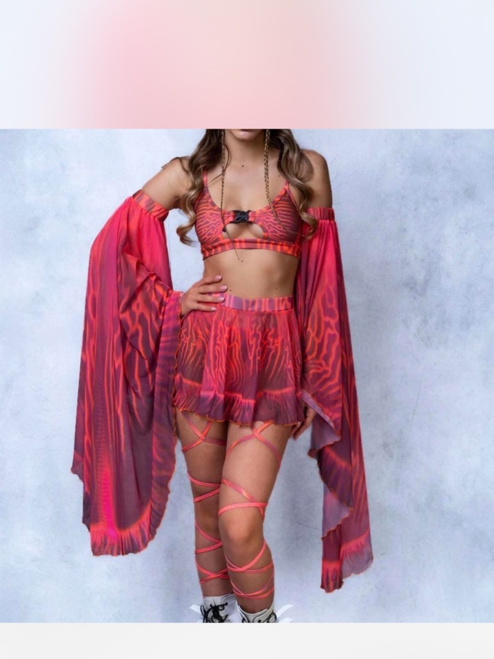 Candy Catz Red Pulsewave Festival Rave Full Set with Sleeves & Legwraps